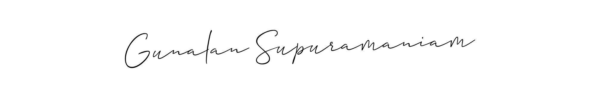 Similarly Allison_Script is the best handwritten signature design. Signature creator online .You can use it as an online autograph creator for name Gunalan Supuramaniam. Gunalan Supuramaniam signature style 2 images and pictures png