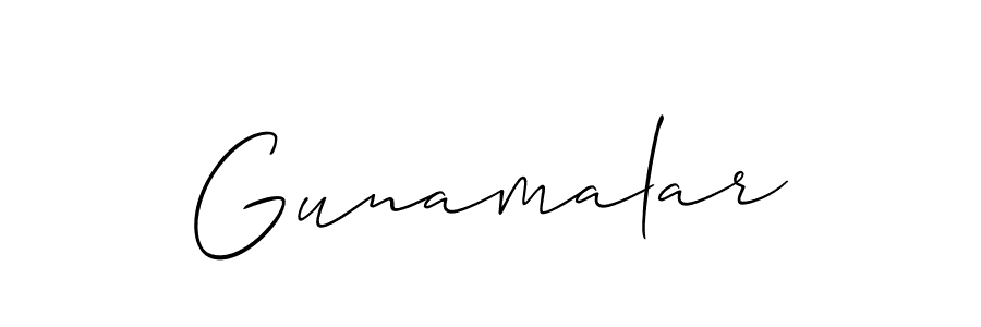 How to make Gunamalar signature? Allison_Script is a professional autograph style. Create handwritten signature for Gunamalar name. Gunamalar signature style 2 images and pictures png