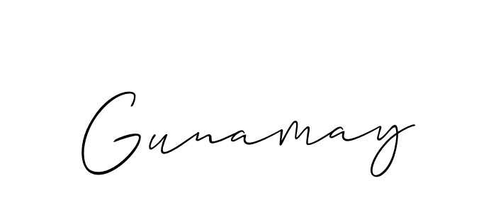 You can use this online signature creator to create a handwritten signature for the name Gunamay. This is the best online autograph maker. Gunamay signature style 2 images and pictures png