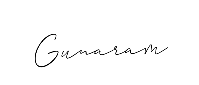 How to make Gunaram signature? Allison_Script is a professional autograph style. Create handwritten signature for Gunaram name. Gunaram signature style 2 images and pictures png