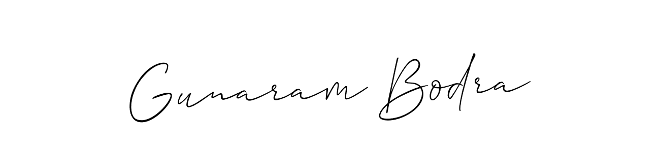 Also we have Gunaram Bodra name is the best signature style. Create professional handwritten signature collection using Allison_Script autograph style. Gunaram Bodra signature style 2 images and pictures png