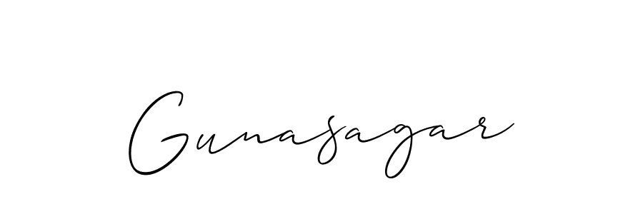 Also we have Gunasagar name is the best signature style. Create professional handwritten signature collection using Allison_Script autograph style. Gunasagar signature style 2 images and pictures png