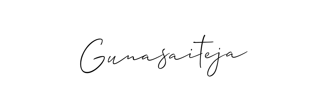 Also we have Gunasaiteja name is the best signature style. Create professional handwritten signature collection using Allison_Script autograph style. Gunasaiteja signature style 2 images and pictures png