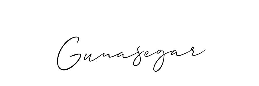 Create a beautiful signature design for name Gunasegar. With this signature (Allison_Script) fonts, you can make a handwritten signature for free. Gunasegar signature style 2 images and pictures png