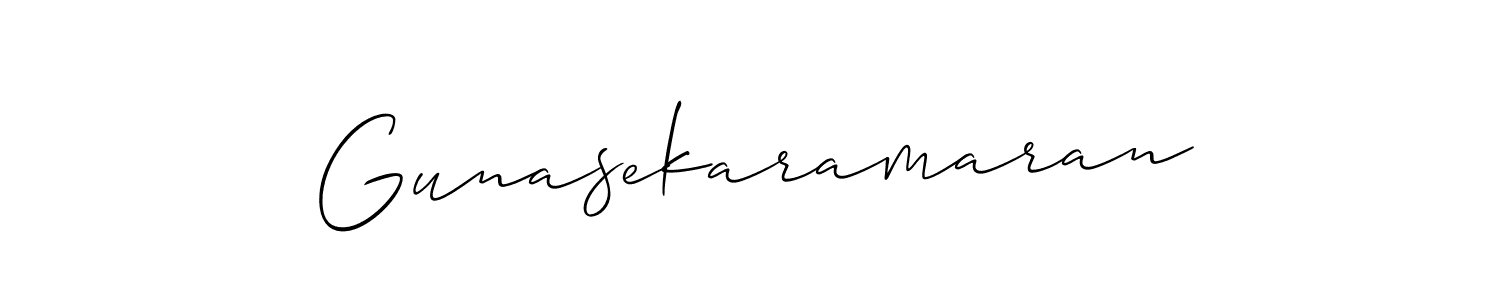How to make Gunasekaramaran signature? Allison_Script is a professional autograph style. Create handwritten signature for Gunasekaramaran name. Gunasekaramaran signature style 2 images and pictures png
