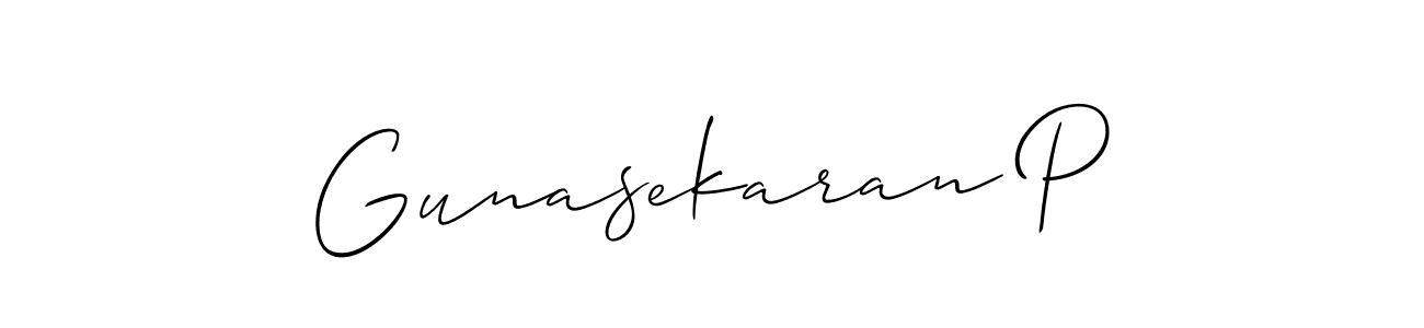 This is the best signature style for the Gunasekaran P name. Also you like these signature font (Allison_Script). Mix name signature. Gunasekaran P signature style 2 images and pictures png