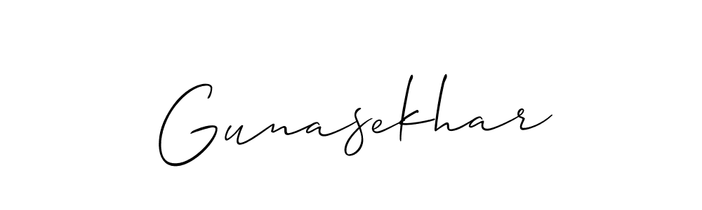 Use a signature maker to create a handwritten signature online. With this signature software, you can design (Allison_Script) your own signature for name Gunasekhar. Gunasekhar signature style 2 images and pictures png