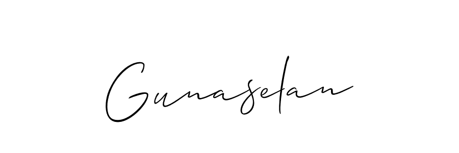 How to make Gunaselan name signature. Use Allison_Script style for creating short signs online. This is the latest handwritten sign. Gunaselan signature style 2 images and pictures png