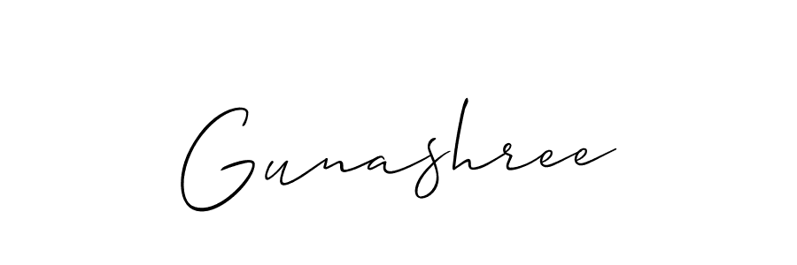 The best way (Allison_Script) to make a short signature is to pick only two or three words in your name. The name Gunashree include a total of six letters. For converting this name. Gunashree signature style 2 images and pictures png