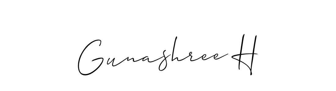 Check out images of Autograph of Gunashree H name. Actor Gunashree H Signature Style. Allison_Script is a professional sign style online. Gunashree H signature style 2 images and pictures png