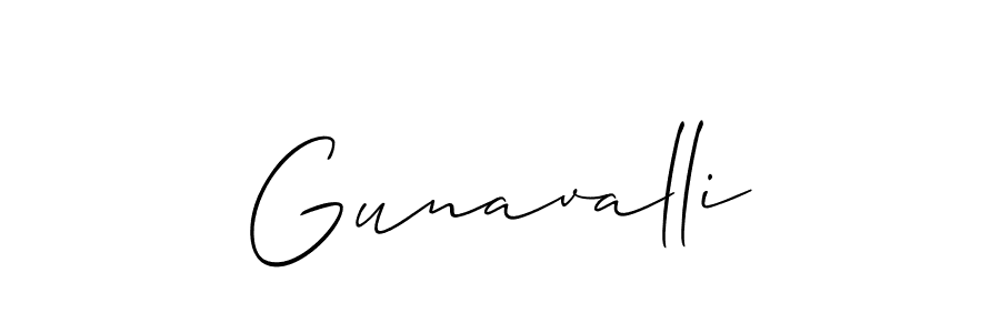 It looks lik you need a new signature style for name Gunavalli. Design unique handwritten (Allison_Script) signature with our free signature maker in just a few clicks. Gunavalli signature style 2 images and pictures png