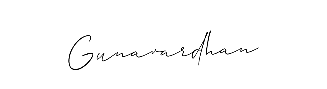 Design your own signature with our free online signature maker. With this signature software, you can create a handwritten (Allison_Script) signature for name Gunavardhan. Gunavardhan signature style 2 images and pictures png