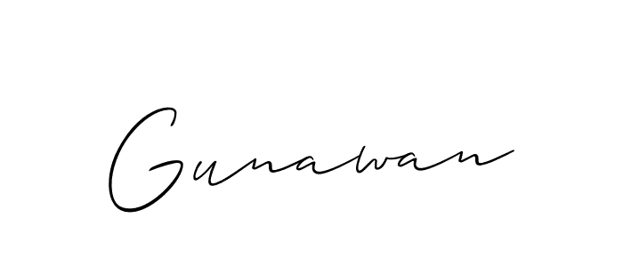 The best way (Allison_Script) to make a short signature is to pick only two or three words in your name. The name Gunawan include a total of six letters. For converting this name. Gunawan signature style 2 images and pictures png