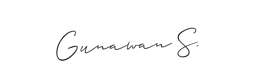 Also we have Gunawan S. name is the best signature style. Create professional handwritten signature collection using Allison_Script autograph style. Gunawan S. signature style 2 images and pictures png