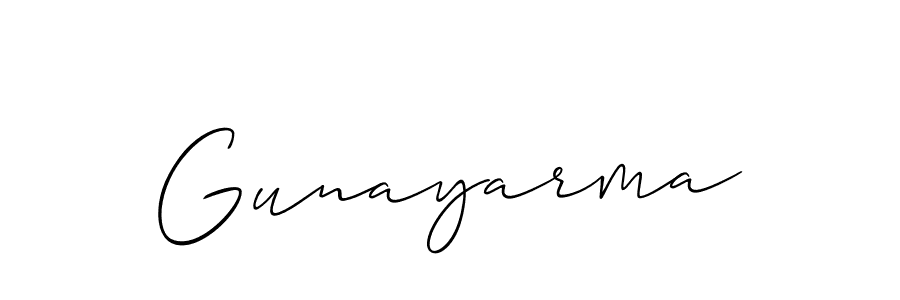 Create a beautiful signature design for name Gunayarma. With this signature (Allison_Script) fonts, you can make a handwritten signature for free. Gunayarma signature style 2 images and pictures png