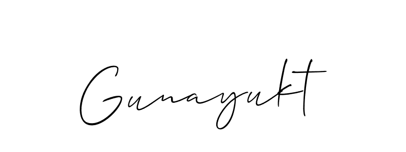 Design your own signature with our free online signature maker. With this signature software, you can create a handwritten (Allison_Script) signature for name Gunayukt. Gunayukt signature style 2 images and pictures png