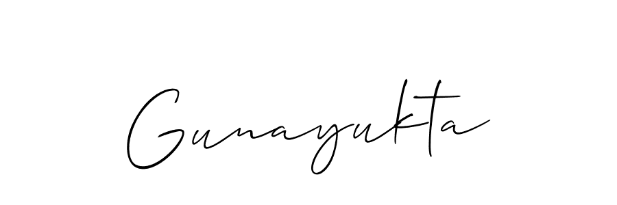 Make a short Gunayukta signature style. Manage your documents anywhere anytime using Allison_Script. Create and add eSignatures, submit forms, share and send files easily. Gunayukta signature style 2 images and pictures png