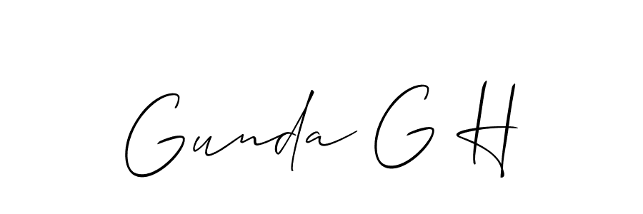 Allison_Script is a professional signature style that is perfect for those who want to add a touch of class to their signature. It is also a great choice for those who want to make their signature more unique. Get Gunda G H name to fancy signature for free. Gunda G H signature style 2 images and pictures png