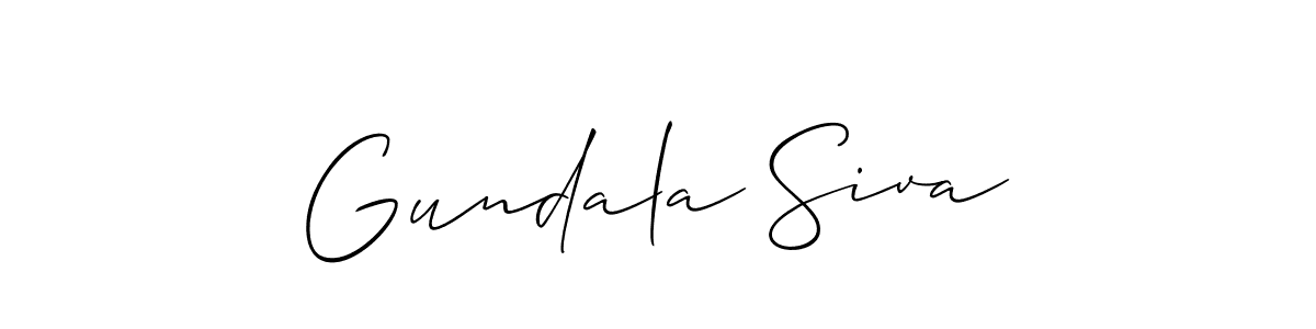 Create a beautiful signature design for name Gundala Siva. With this signature (Allison_Script) fonts, you can make a handwritten signature for free. Gundala Siva signature style 2 images and pictures png