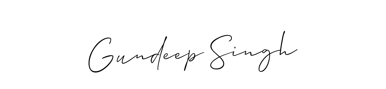 How to make Gundeep Singh signature? Allison_Script is a professional autograph style. Create handwritten signature for Gundeep Singh name. Gundeep Singh signature style 2 images and pictures png