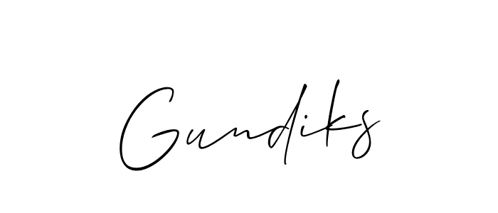 How to make Gundiks name signature. Use Allison_Script style for creating short signs online. This is the latest handwritten sign. Gundiks signature style 2 images and pictures png