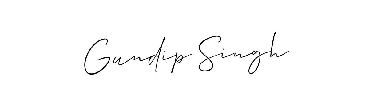 How to make Gundip Singh name signature. Use Allison_Script style for creating short signs online. This is the latest handwritten sign. Gundip Singh signature style 2 images and pictures png