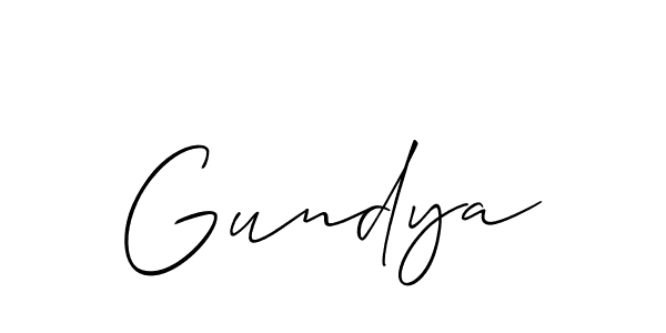 Design your own signature with our free online signature maker. With this signature software, you can create a handwritten (Allison_Script) signature for name Gundya. Gundya signature style 2 images and pictures png