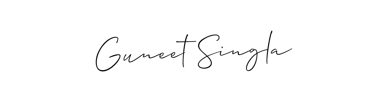 Design your own signature with our free online signature maker. With this signature software, you can create a handwritten (Allison_Script) signature for name Guneet Singla. Guneet Singla signature style 2 images and pictures png