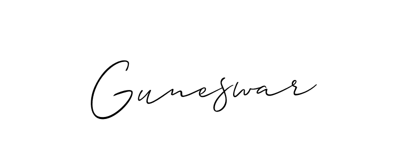 if you are searching for the best signature style for your name Guneswar. so please give up your signature search. here we have designed multiple signature styles  using Allison_Script. Guneswar signature style 2 images and pictures png