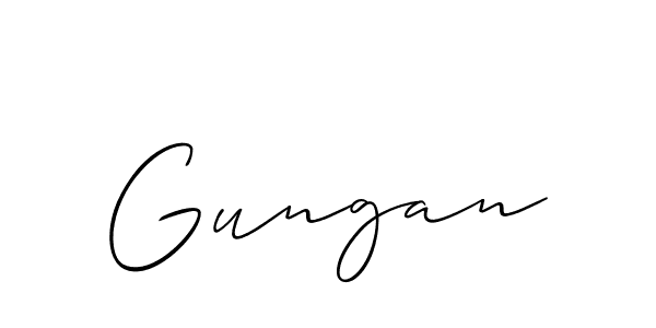 Allison_Script is a professional signature style that is perfect for those who want to add a touch of class to their signature. It is also a great choice for those who want to make their signature more unique. Get Gungan name to fancy signature for free. Gungan signature style 2 images and pictures png