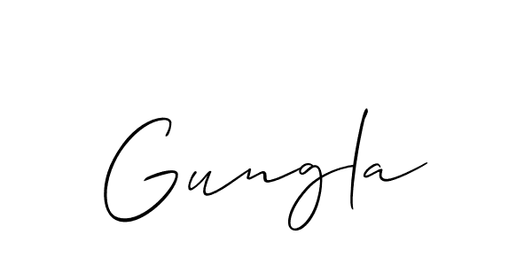 Similarly Allison_Script is the best handwritten signature design. Signature creator online .You can use it as an online autograph creator for name Gungla. Gungla signature style 2 images and pictures png