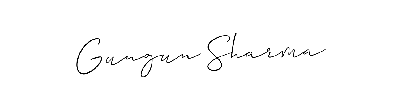 if you are searching for the best signature style for your name Gungun Sharma. so please give up your signature search. here we have designed multiple signature styles  using Allison_Script. Gungun Sharma signature style 2 images and pictures png