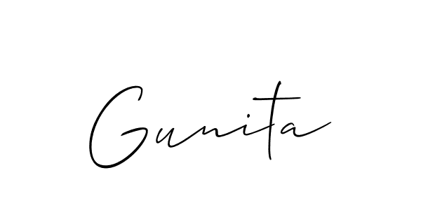 It looks lik you need a new signature style for name Gunita. Design unique handwritten (Allison_Script) signature with our free signature maker in just a few clicks. Gunita signature style 2 images and pictures png