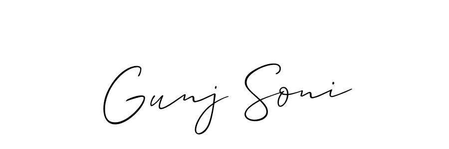 Make a short Gunj Soni signature style. Manage your documents anywhere anytime using Allison_Script. Create and add eSignatures, submit forms, share and send files easily. Gunj Soni signature style 2 images and pictures png
