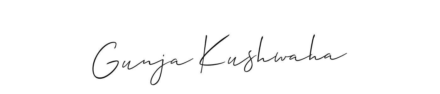 Create a beautiful signature design for name Gunja Kushwaha. With this signature (Allison_Script) fonts, you can make a handwritten signature for free. Gunja Kushwaha signature style 2 images and pictures png