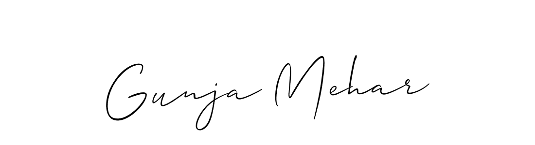 Use a signature maker to create a handwritten signature online. With this signature software, you can design (Allison_Script) your own signature for name Gunja Mehar. Gunja Mehar signature style 2 images and pictures png