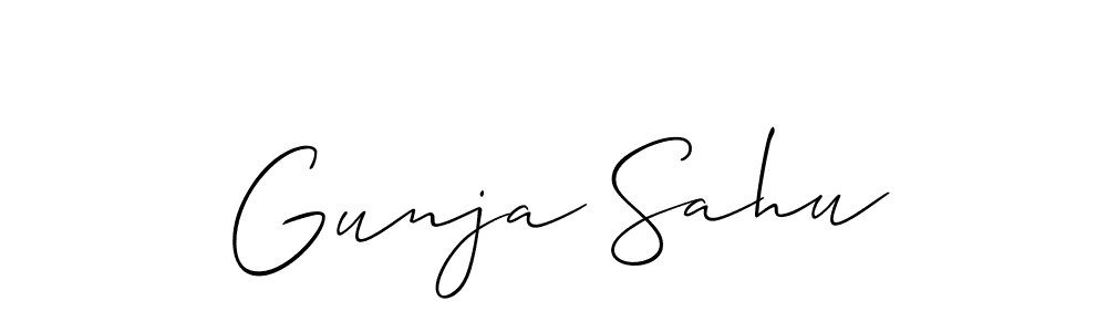 It looks lik you need a new signature style for name Gunja Sahu. Design unique handwritten (Allison_Script) signature with our free signature maker in just a few clicks. Gunja Sahu signature style 2 images and pictures png