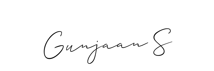 You should practise on your own different ways (Allison_Script) to write your name (Gunjaan S) in signature. don't let someone else do it for you. Gunjaan S signature style 2 images and pictures png
