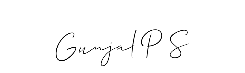 Gunjal P S stylish signature style. Best Handwritten Sign (Allison_Script) for my name. Handwritten Signature Collection Ideas for my name Gunjal P S. Gunjal P S signature style 2 images and pictures png