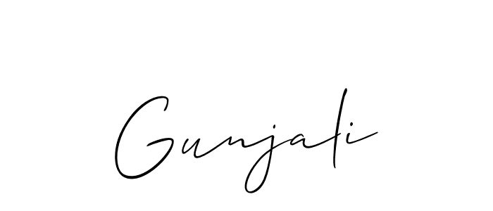 How to make Gunjali signature? Allison_Script is a professional autograph style. Create handwritten signature for Gunjali name. Gunjali signature style 2 images and pictures png