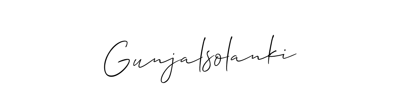 if you are searching for the best signature style for your name Gunjalsolanki. so please give up your signature search. here we have designed multiple signature styles  using Allison_Script. Gunjalsolanki signature style 2 images and pictures png