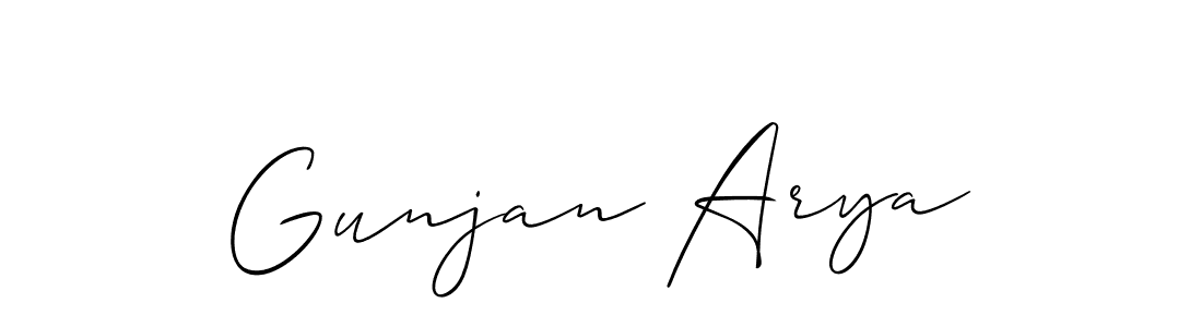 The best way (Allison_Script) to make a short signature is to pick only two or three words in your name. The name Gunjan Arya include a total of six letters. For converting this name. Gunjan Arya signature style 2 images and pictures png