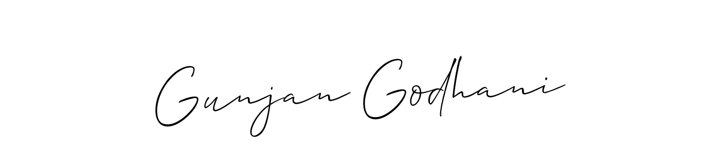 Use a signature maker to create a handwritten signature online. With this signature software, you can design (Allison_Script) your own signature for name Gunjan Godhani. Gunjan Godhani signature style 2 images and pictures png