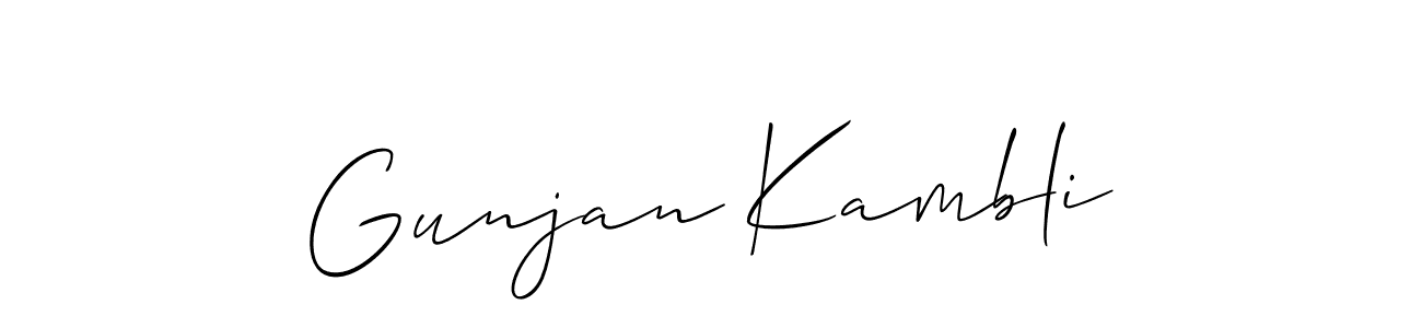 This is the best signature style for the Gunjan Kambli name. Also you like these signature font (Allison_Script). Mix name signature. Gunjan Kambli signature style 2 images and pictures png