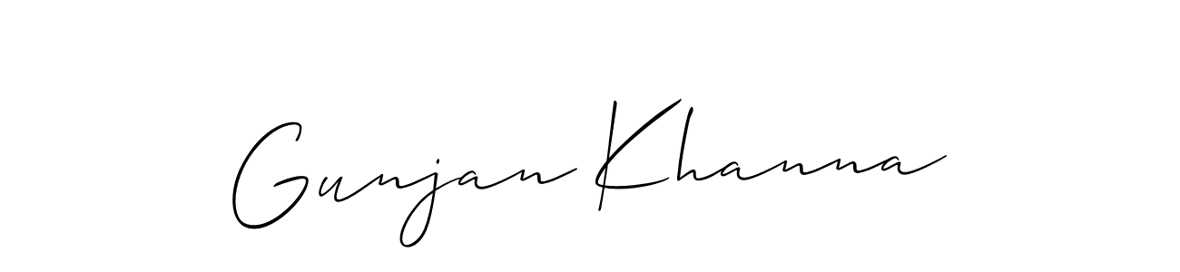 Make a beautiful signature design for name Gunjan Khanna. With this signature (Allison_Script) style, you can create a handwritten signature for free. Gunjan Khanna signature style 2 images and pictures png