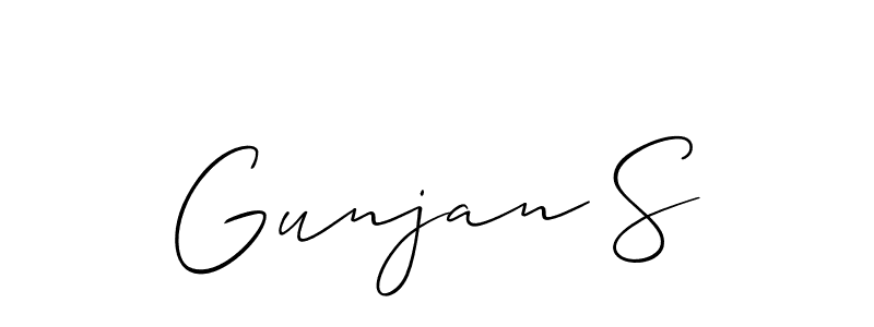 How to make Gunjan S name signature. Use Allison_Script style for creating short signs online. This is the latest handwritten sign. Gunjan S signature style 2 images and pictures png