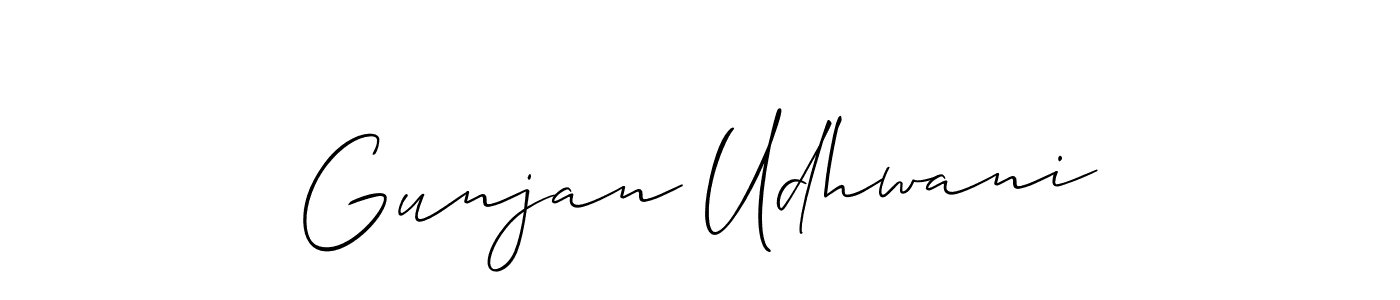 Create a beautiful signature design for name Gunjan Udhwani. With this signature (Allison_Script) fonts, you can make a handwritten signature for free. Gunjan Udhwani signature style 2 images and pictures png