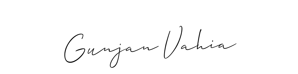 It looks lik you need a new signature style for name Gunjan Vahia. Design unique handwritten (Allison_Script) signature with our free signature maker in just a few clicks. Gunjan Vahia signature style 2 images and pictures png