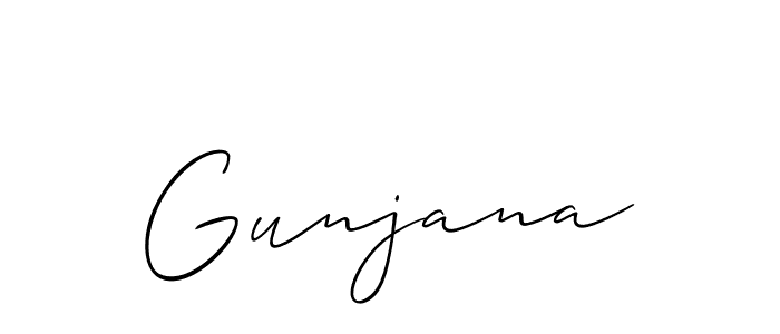 Use a signature maker to create a handwritten signature online. With this signature software, you can design (Allison_Script) your own signature for name Gunjana. Gunjana signature style 2 images and pictures png