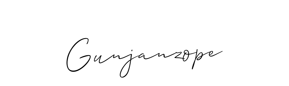 It looks lik you need a new signature style for name Gunjanzope. Design unique handwritten (Allison_Script) signature with our free signature maker in just a few clicks. Gunjanzope signature style 2 images and pictures png